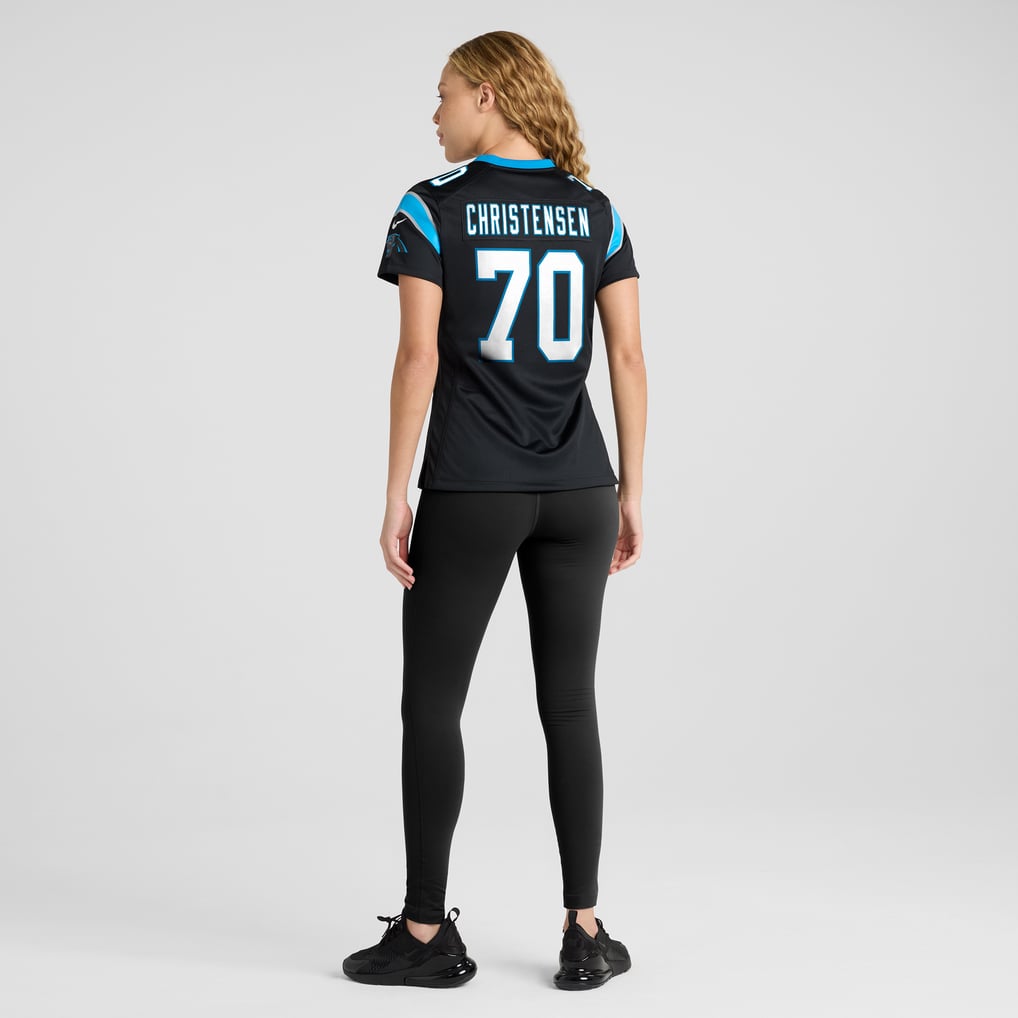 Women's Carolina Panthers Brady Christensen Black Team Game Jersey