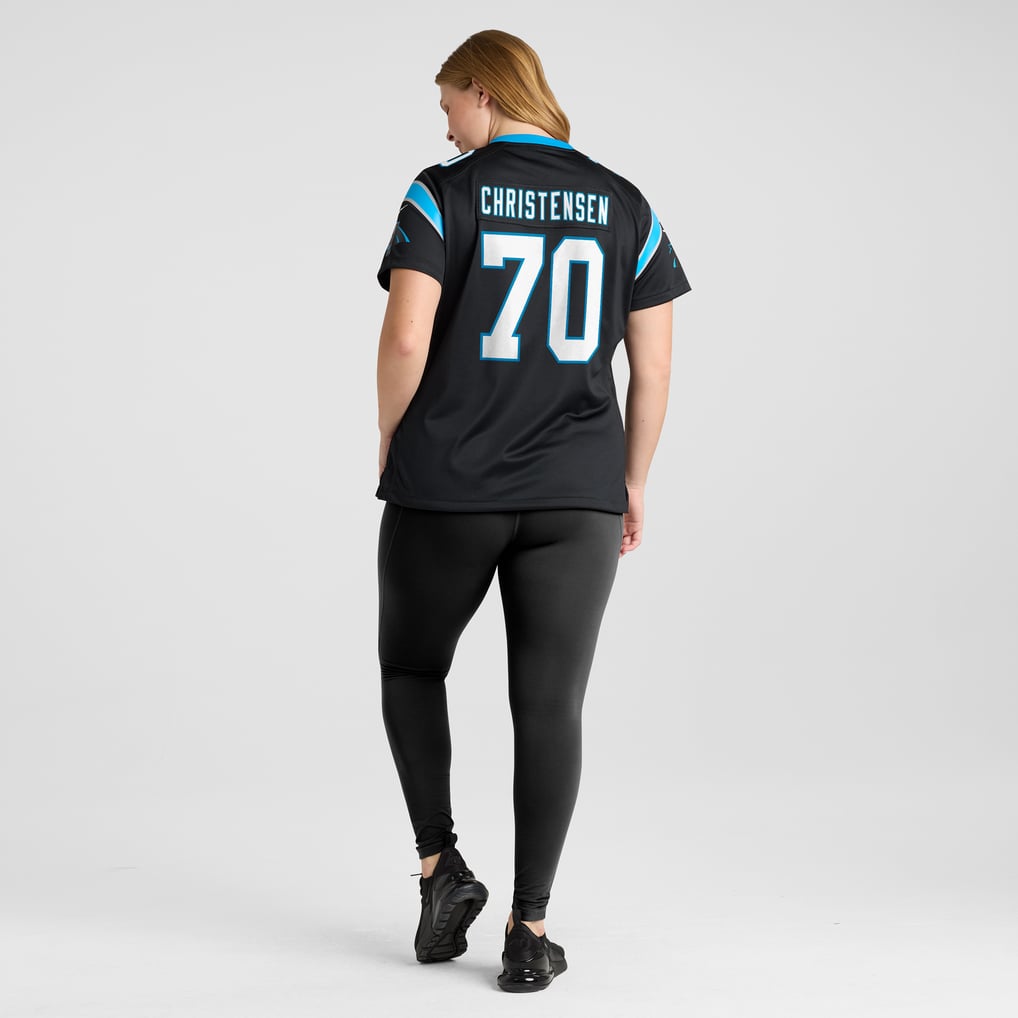 Women's Carolina Panthers Brady Christensen Black Team Game Jersey