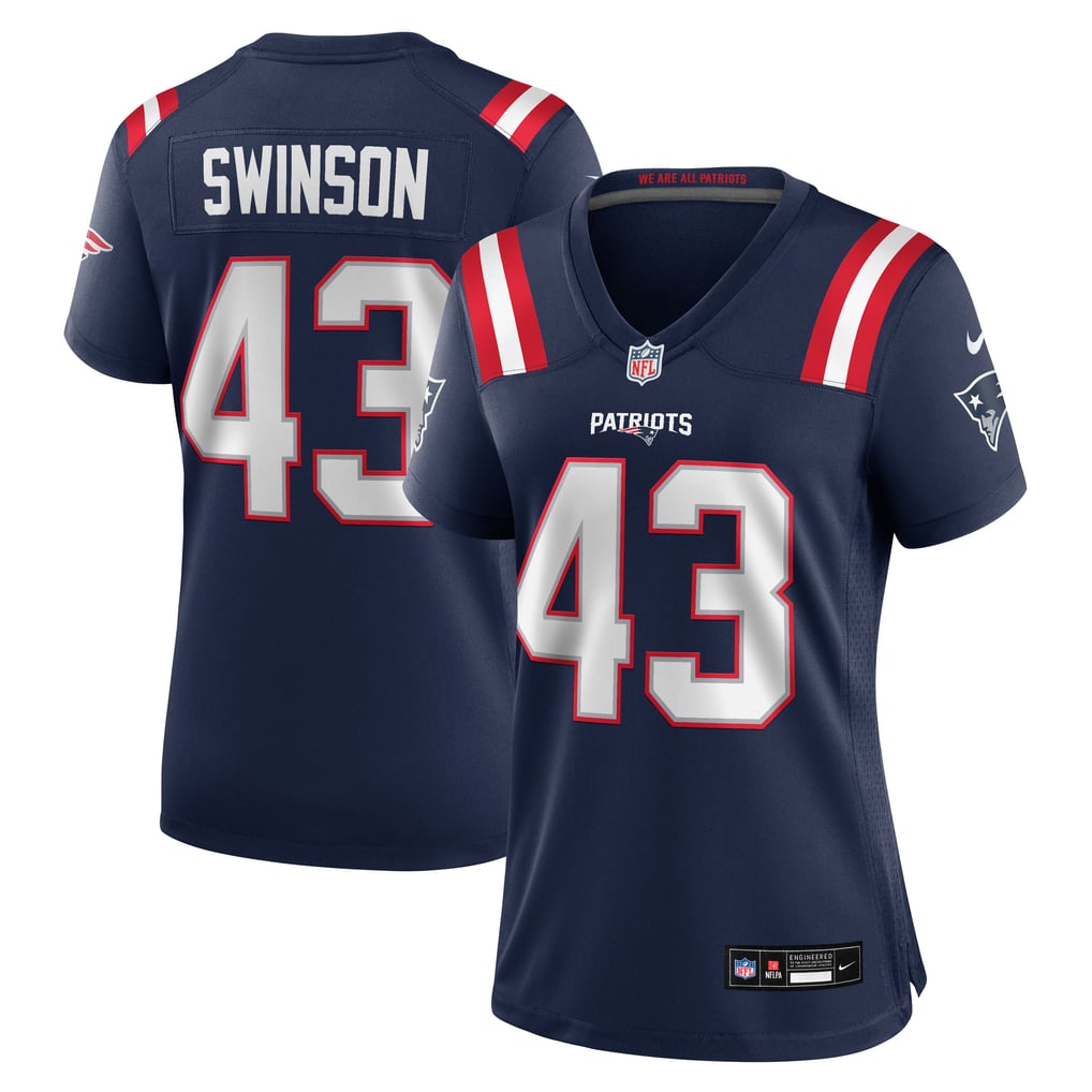 Women's New England Patriots Bradyn Swinson Navy Team Game Jersey