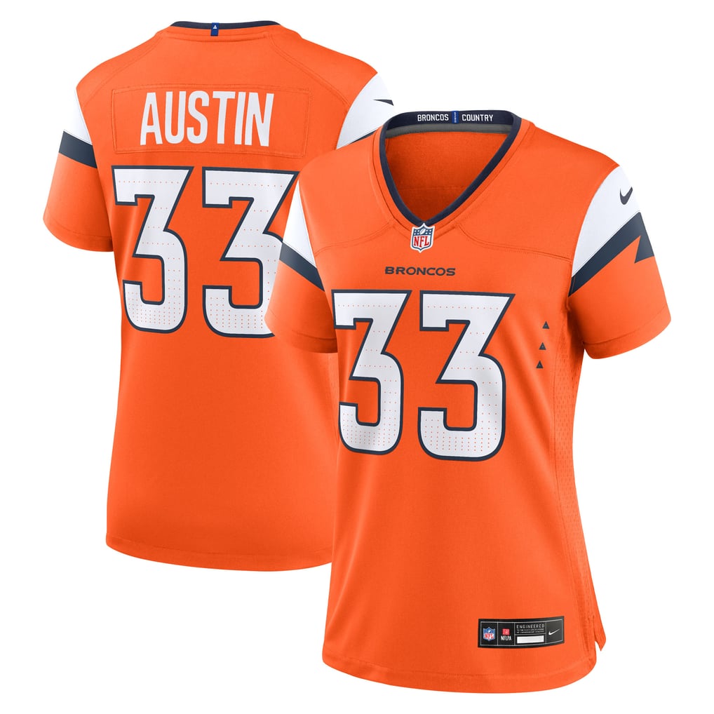 Women's Denver Broncos Brent Austin Orange Team Game Jersey