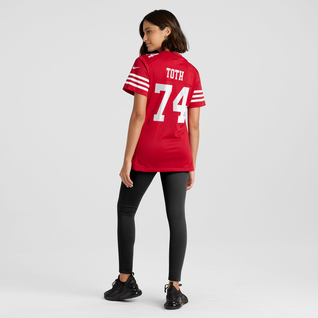 Women's San Francisco 49ers Brett Toth Scarlet Team Game Jersey