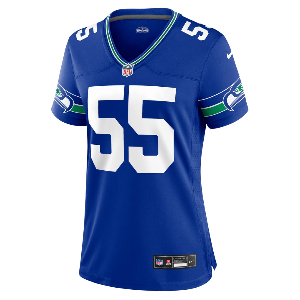 Women's Seattle Seahawks Brian Bosworth Royal Throwback Retired Player Game Jersey