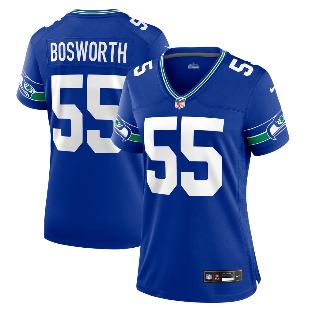 Women's Seattle Seahawks Brian Bosworth Royal Throwback Retired Player Game Jersey