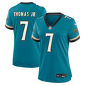 Women's Jacksonville Jaguars Brian Thomas Jr. Teal Prowler Throwback Game Jersey