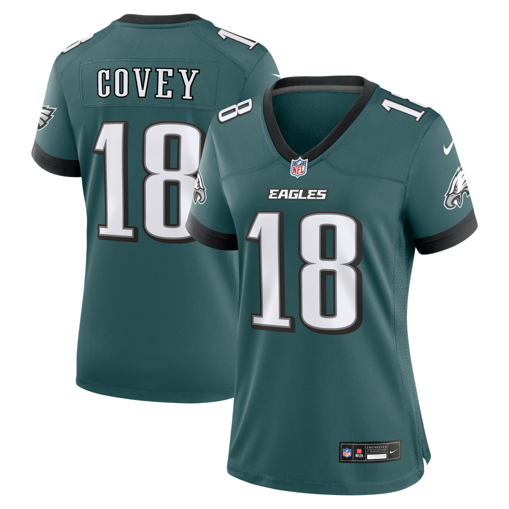 Women's Philadelphia Eagles Britain Covey Midnight Green Team Game Jersey