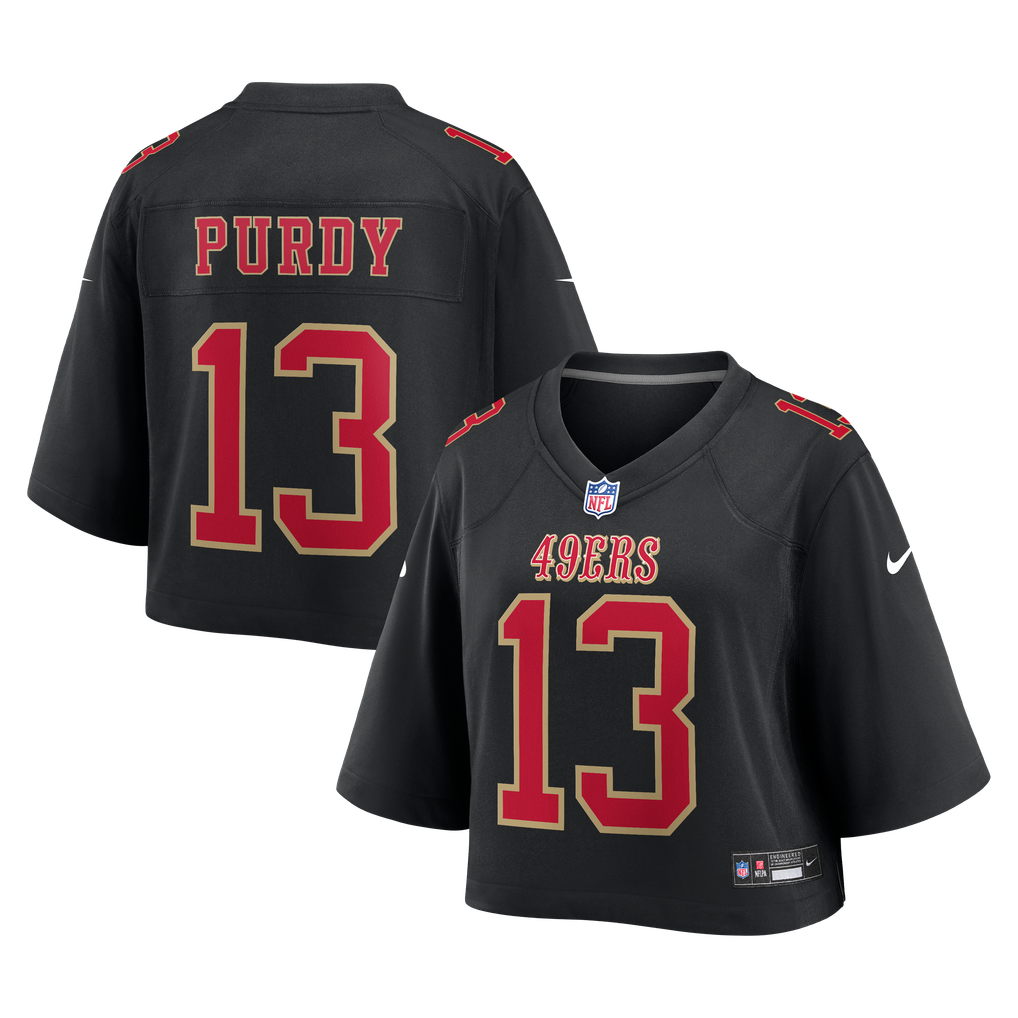 Women's San Francisco 49ers Brock Purdy Black Cropped Fashion Game Jersey