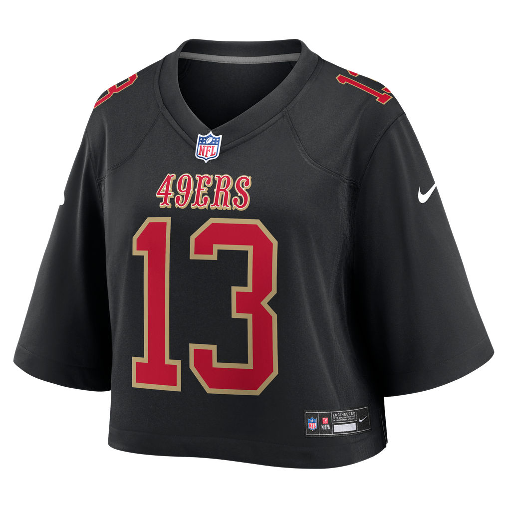 Women's San Francisco 49ers Brock Purdy Black Cropped Fashion Game Jersey