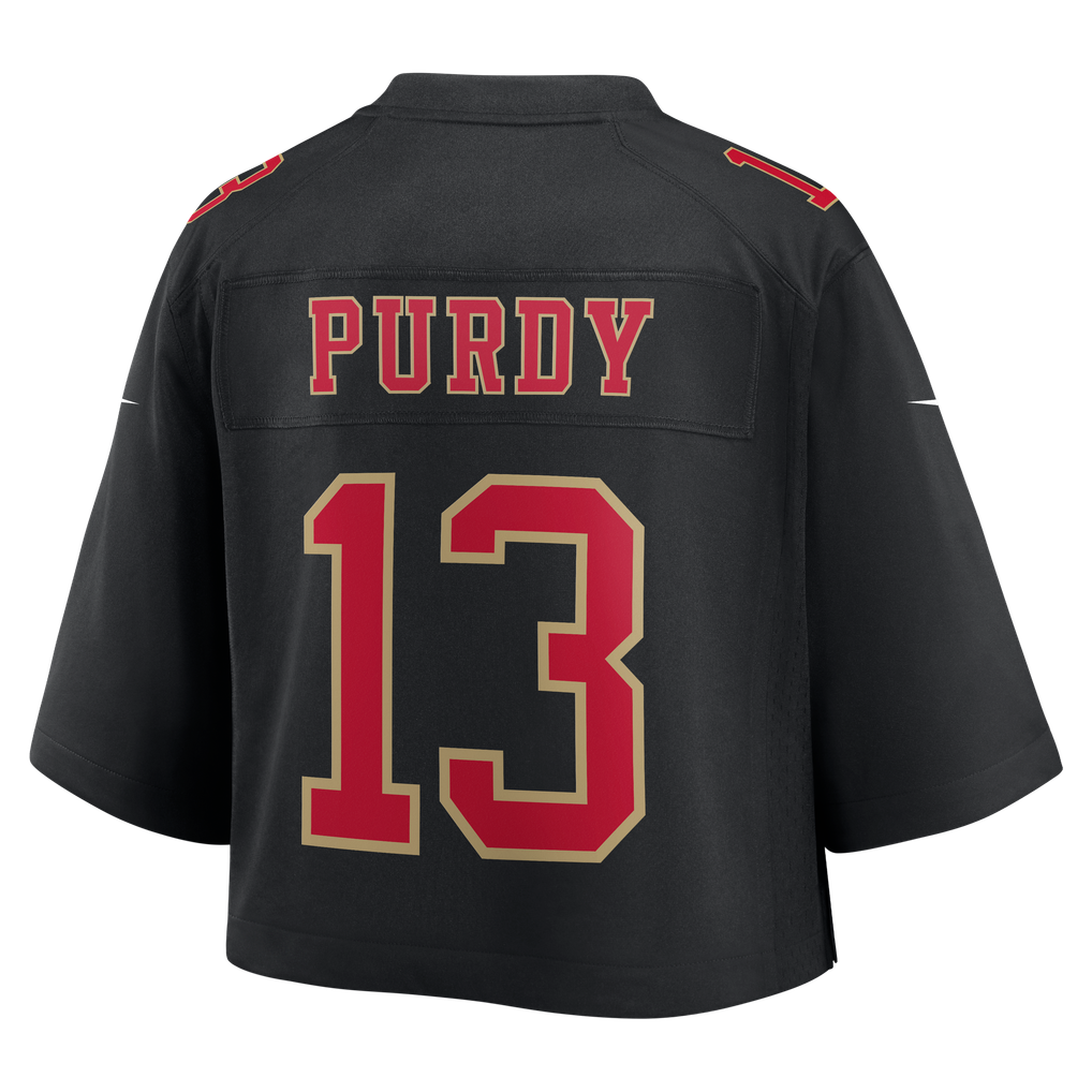 Women's San Francisco 49ers Brock Purdy Black Cropped Fashion Game Jersey