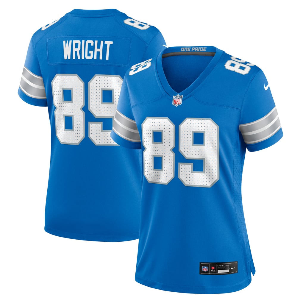 Women's Detroit Lions Brock Wright Blue Team Game Jersey