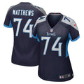 Women's Tennessee Titans Bruce Matthews Navy Retired Player Jersey