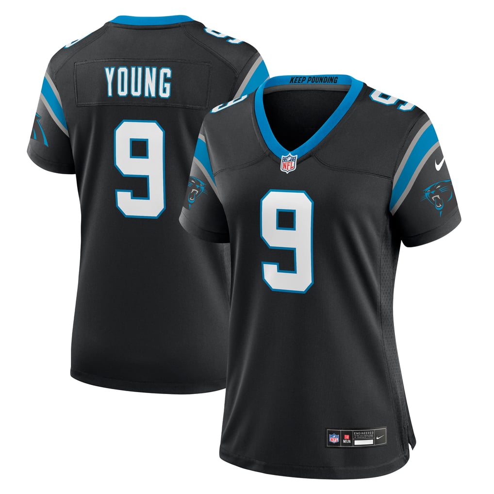 Women's Carolina Panthers Bryce Young Black Team Game Jersey