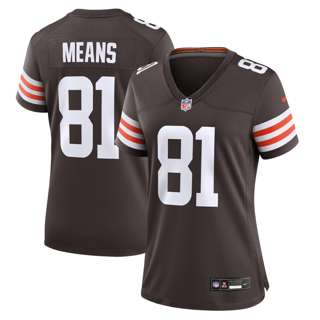 Women's Cleveland Browns Bub Means Brown Team Game Jersey