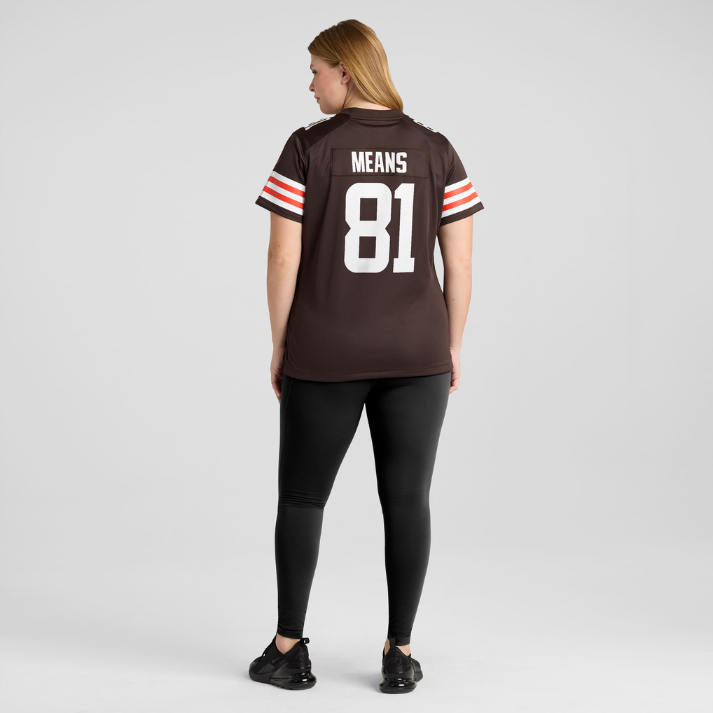 Women's Cleveland Browns Bub Means Brown Team Game Jersey