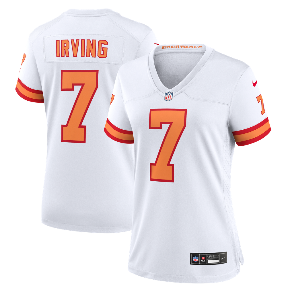 Women's '76 Tampa Bay Buccaneers Bucky Irving White Game Jersey