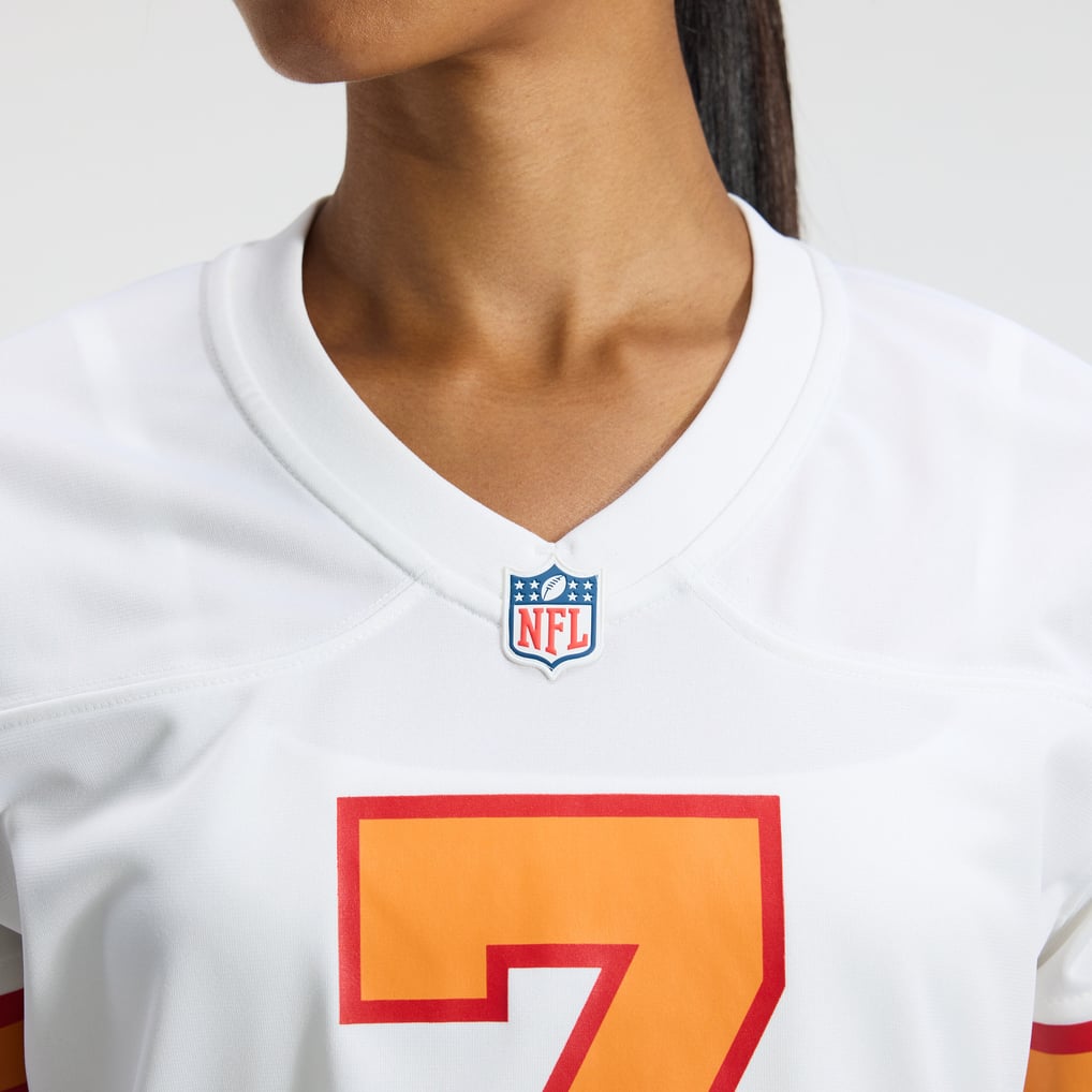 Women's '76 Tampa Bay Buccaneers Bucky Irving White Game Jersey