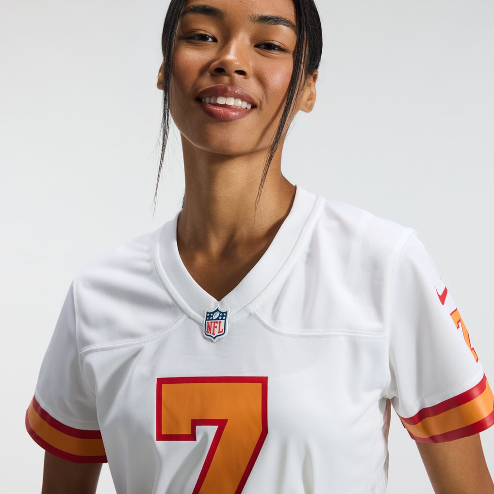 Women's '76 Tampa Bay Buccaneers Bucky Irving White Game Jersey
