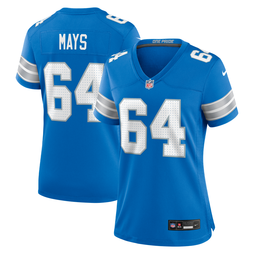 Women's Detroit Lions Cade Mays Blue Team Game Jersey