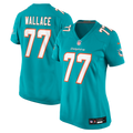 Women's Miami Dolphins Caedan Wallace Aqua Team Game Jersey