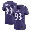 Women's Baltimore Ravens Calais Campbell Purple Team Game Jersey