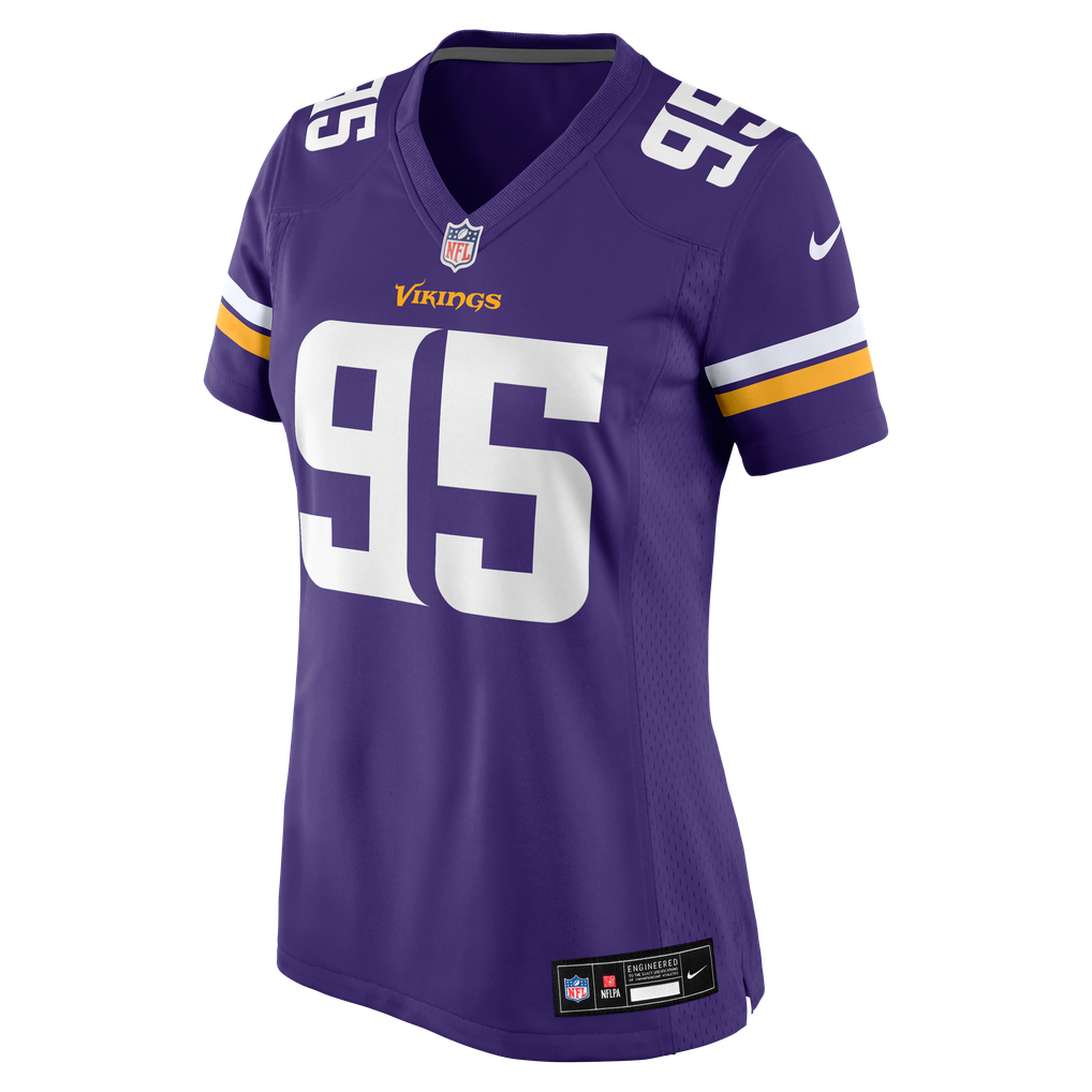 Women's Minnesota Vikings Caleb Banks Purple Team Game Jersey