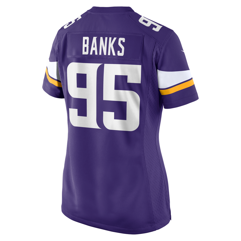 Women's Minnesota Vikings Caleb Banks Purple Team Game Jersey