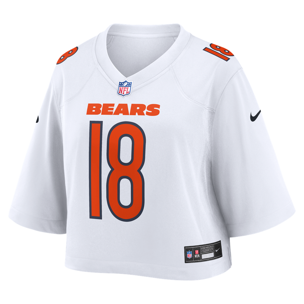 Women's Chicago Bears Caleb Williams White Cropped Fashion Game Jersey