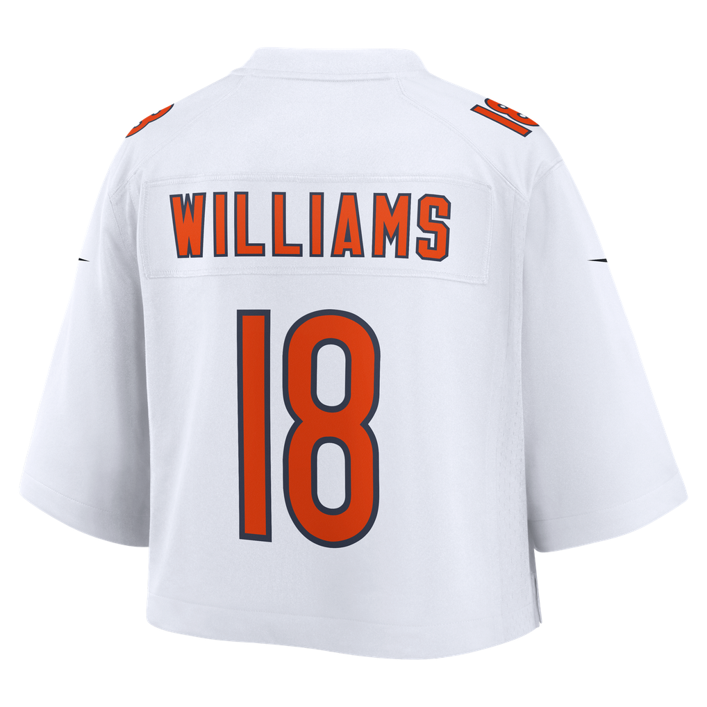 Women's Chicago Bears Caleb Williams White Cropped Fashion Game Jersey