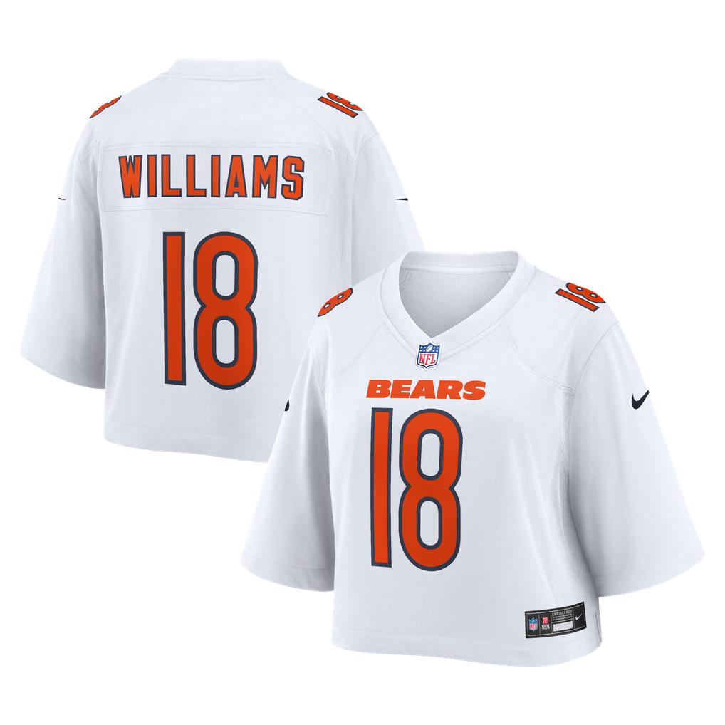 Women's Chicago Bears Caleb Williams White Cropped Fashion Game Jersey