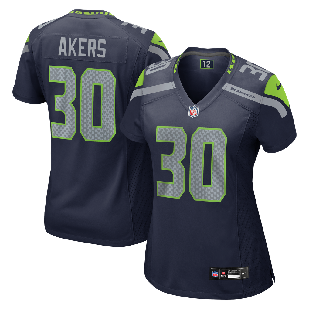 Women's Seattle Seahawks Cam Akers College Navy Team Game Jersey