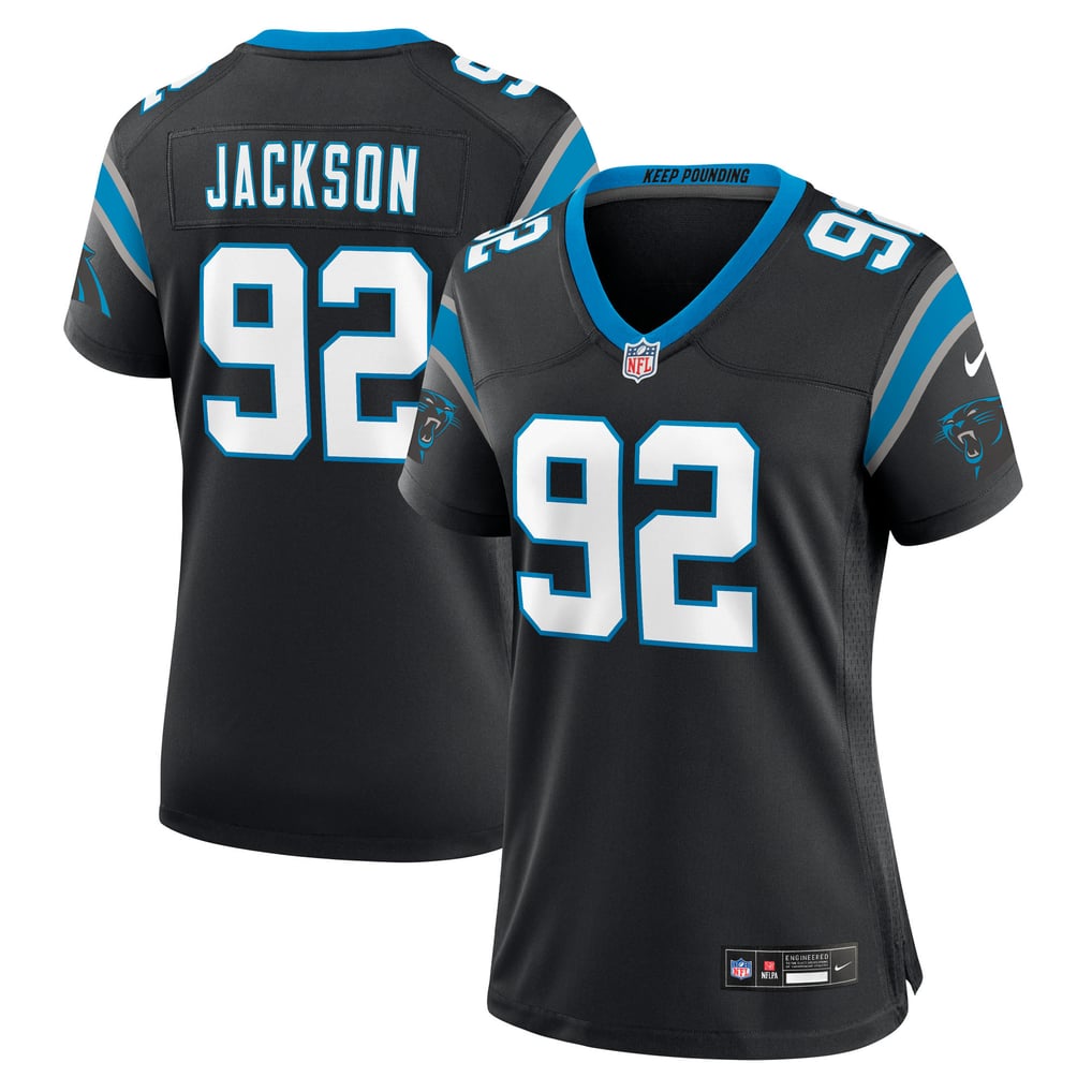Women's Carolina Panthers Cam Jackson Black Team Game Jersey