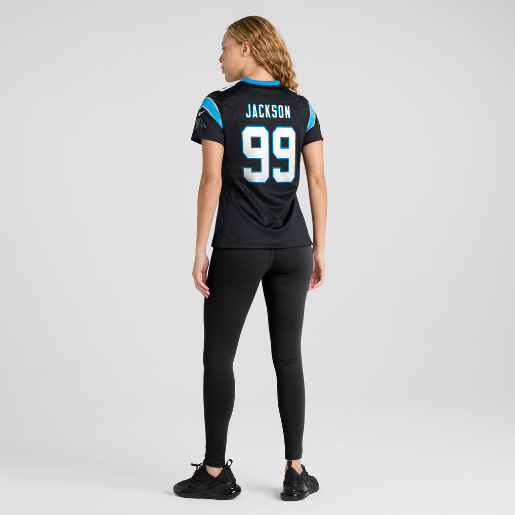 Women's Carolina Panthers Cam Jackson Black Team Game Jersey