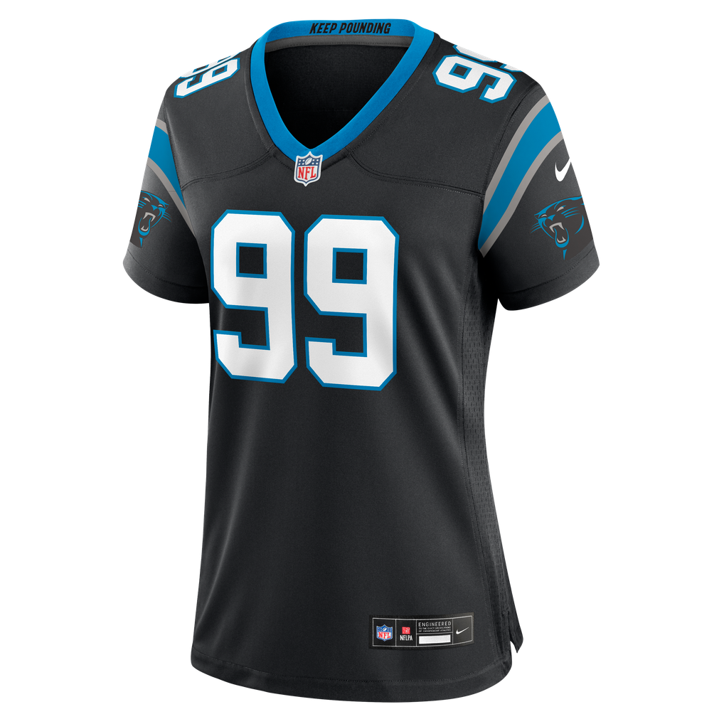 Women's Carolina Panthers Cam Jackson Black Team Game Jersey