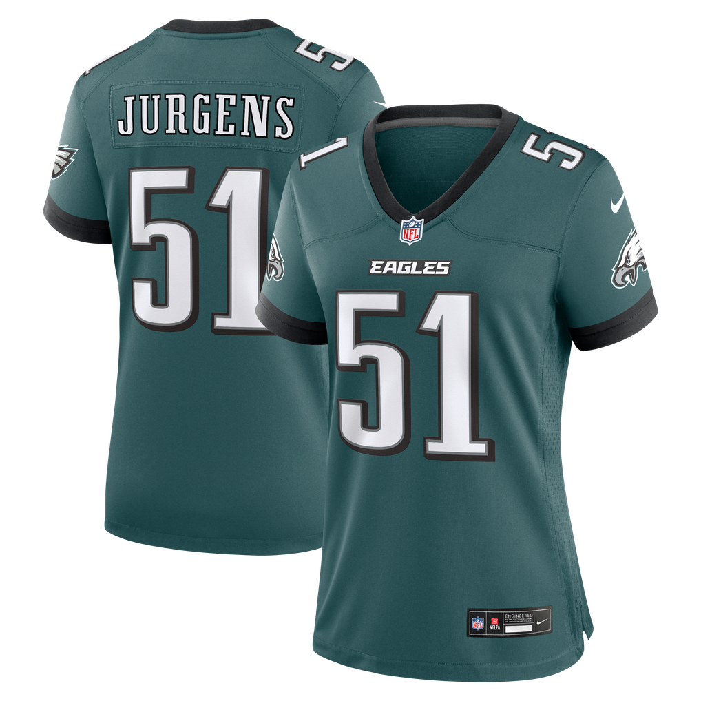 Women's Philadelphia Eagles Cam Jurgens Midnight Green Team Game Jersey