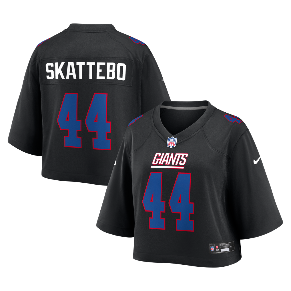 Women's New York Giants Cam Skattebo Black Cropped Fashion Game Jersey