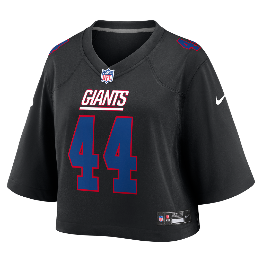 Women's New York Giants Cam Skattebo Black Cropped Fashion Game Jersey
