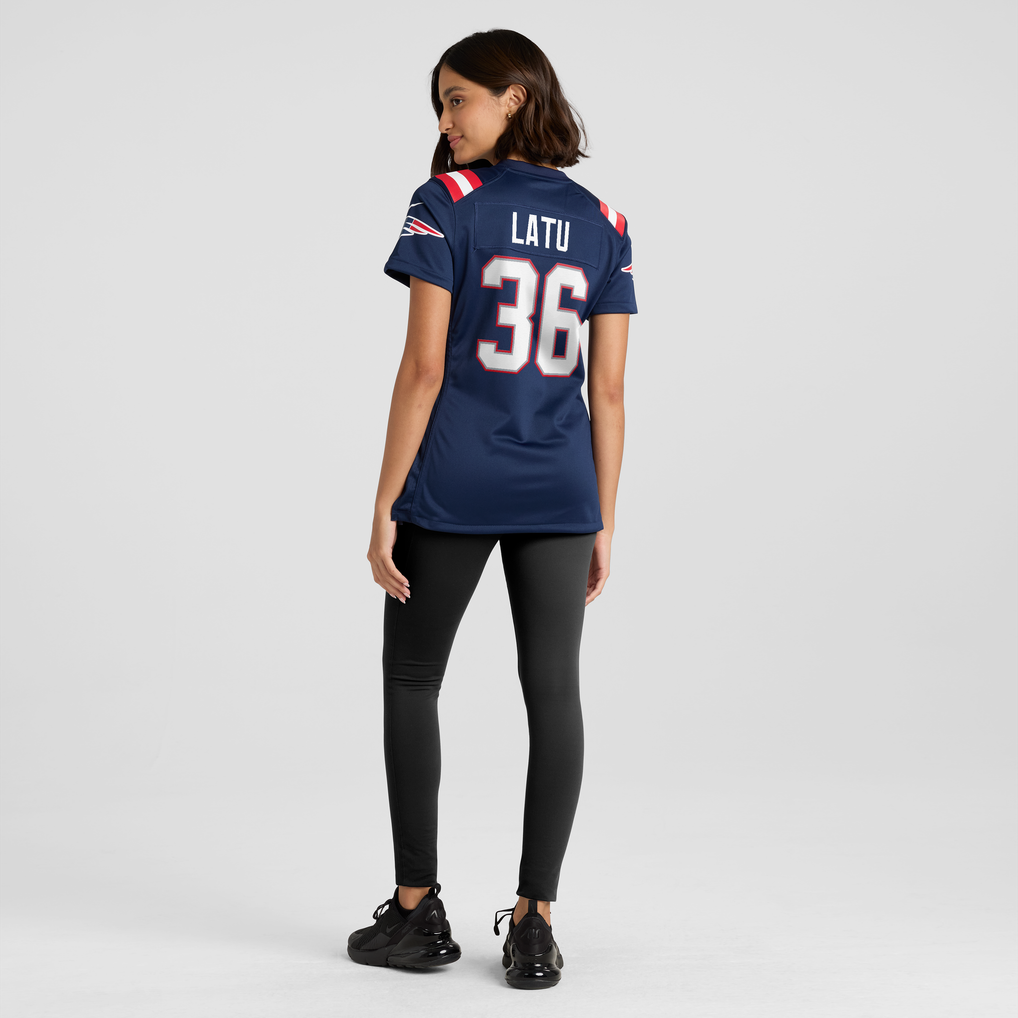 Women's New England Patriots Cameron Latu Navy Team Game Jersey