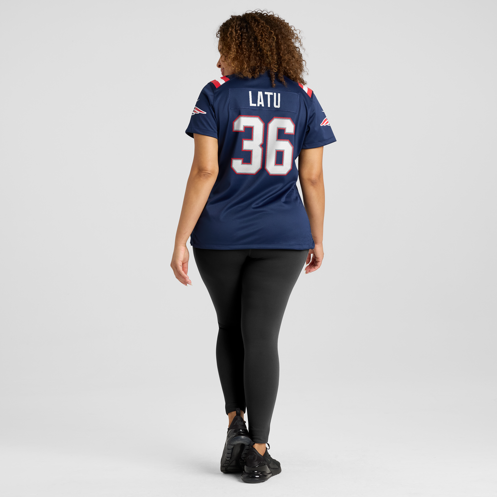 Women's New England Patriots Cameron Latu Navy Team Game Jersey