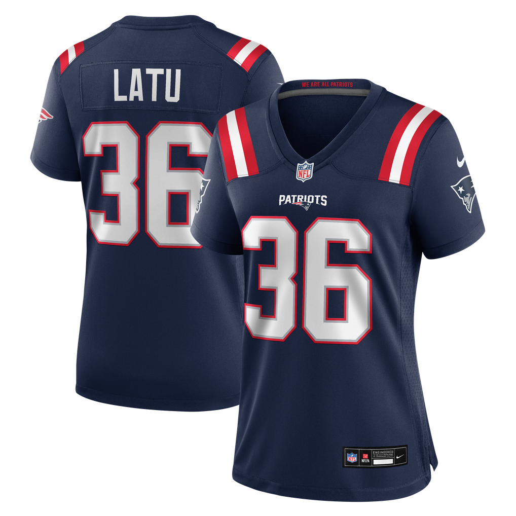 Women's New England Patriots Cameron Latu Navy Team Game Jersey