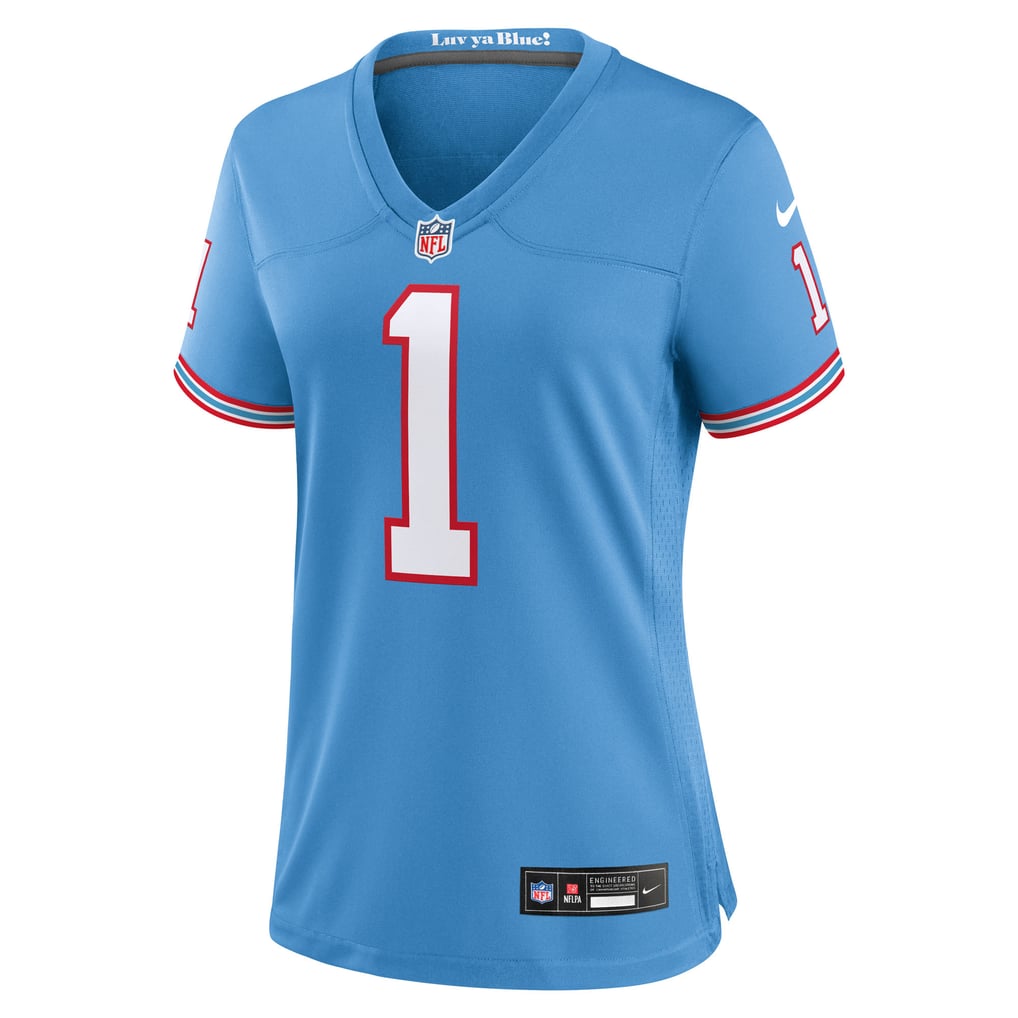 Women's Tennessee Titans Cameron Ward Light Blue Alternate Oilers Throwback Game Jersey