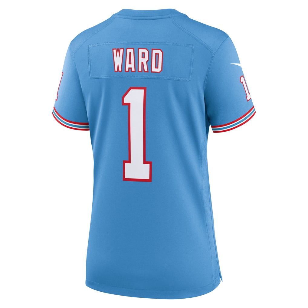 Women's Tennessee Titans Cameron Ward Light Blue Alternate Oilers Throwback Game Jersey