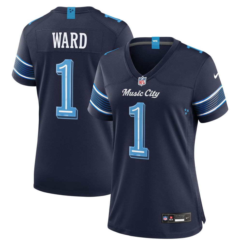Women's Tennessee Titans Cameron Ward Navy 2026 Rivalries Collection Game Jersey