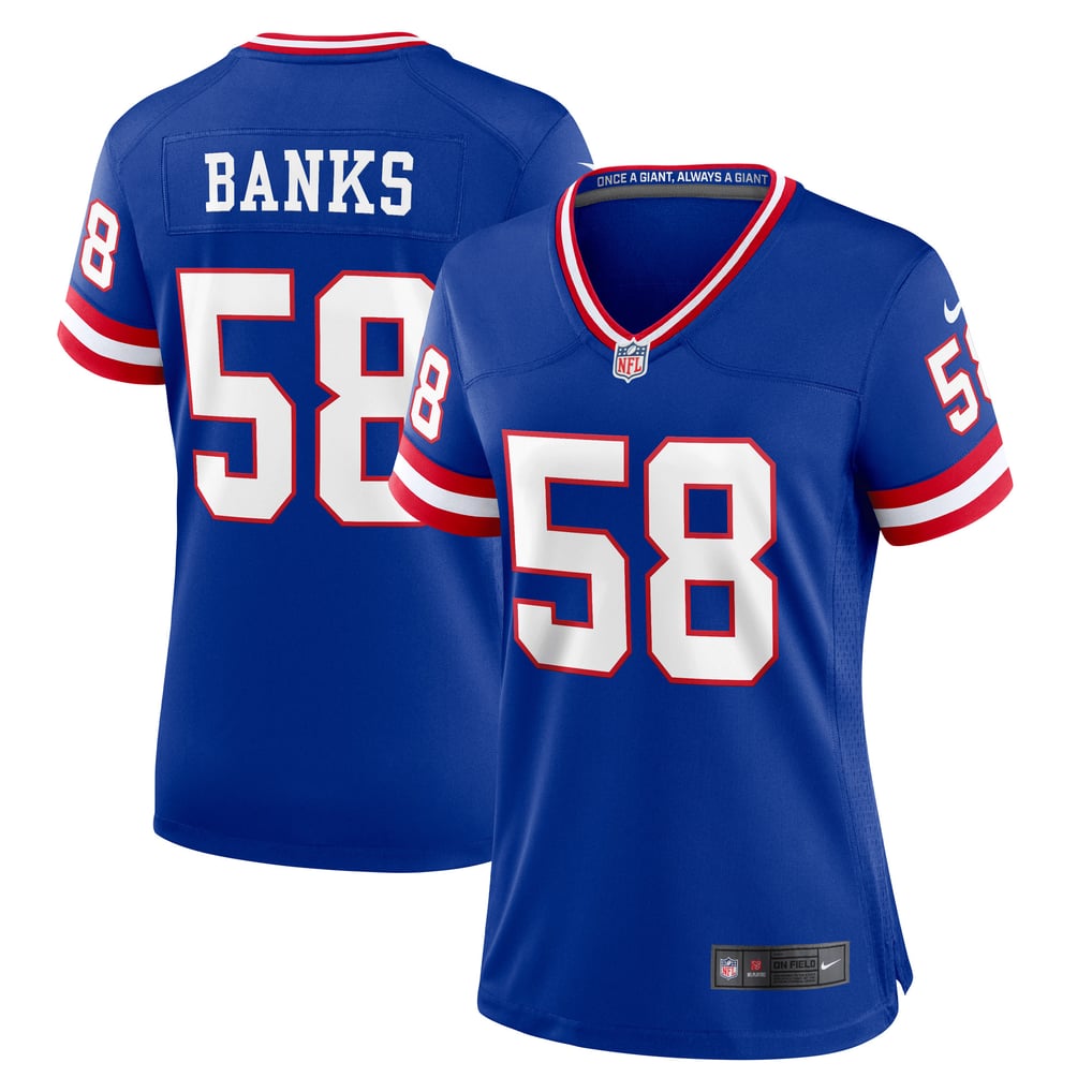 Women's New York Giants Carl Banks Royal Classic Retired Player Game Jersey