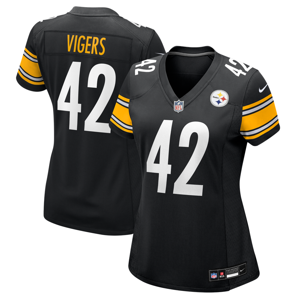 Women's Pittsburgh Steelers Car'lin Vigers Black Team Game Jersey