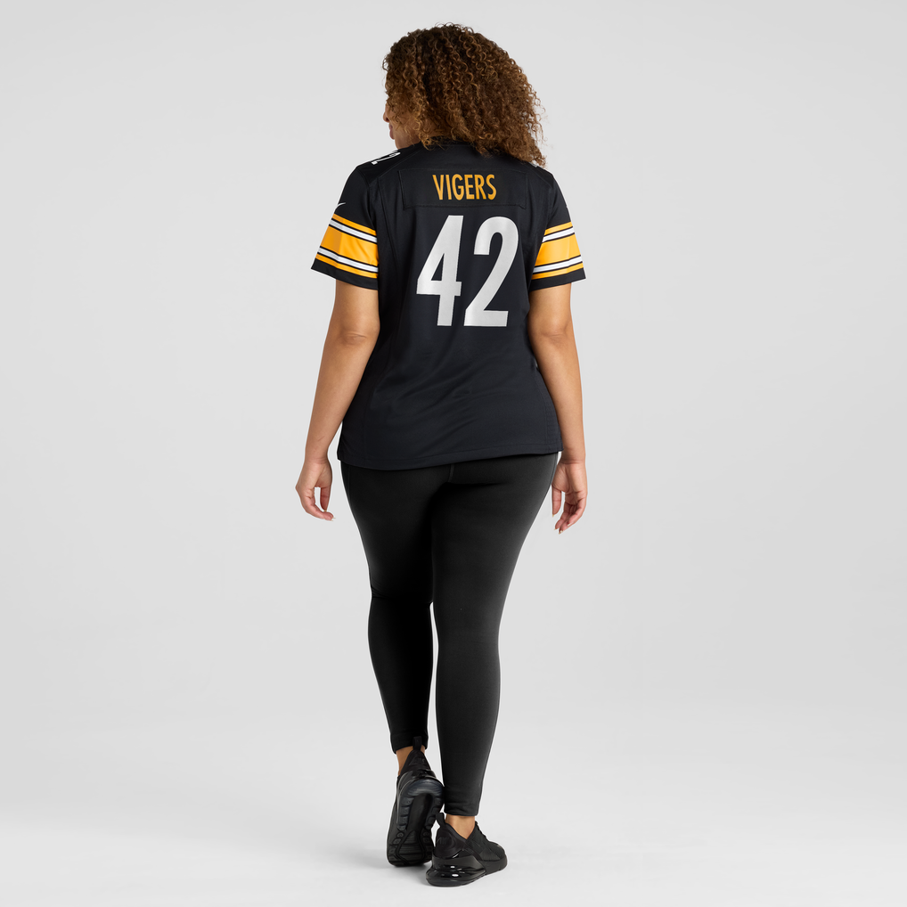 Women's Pittsburgh Steelers Car'lin Vigers Black Team Game Jersey