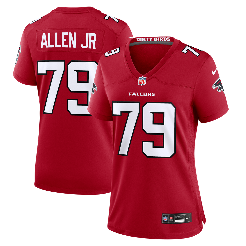 Women's Atlanta Falcons Carlos Allen Jr. Red Team Game Jersey