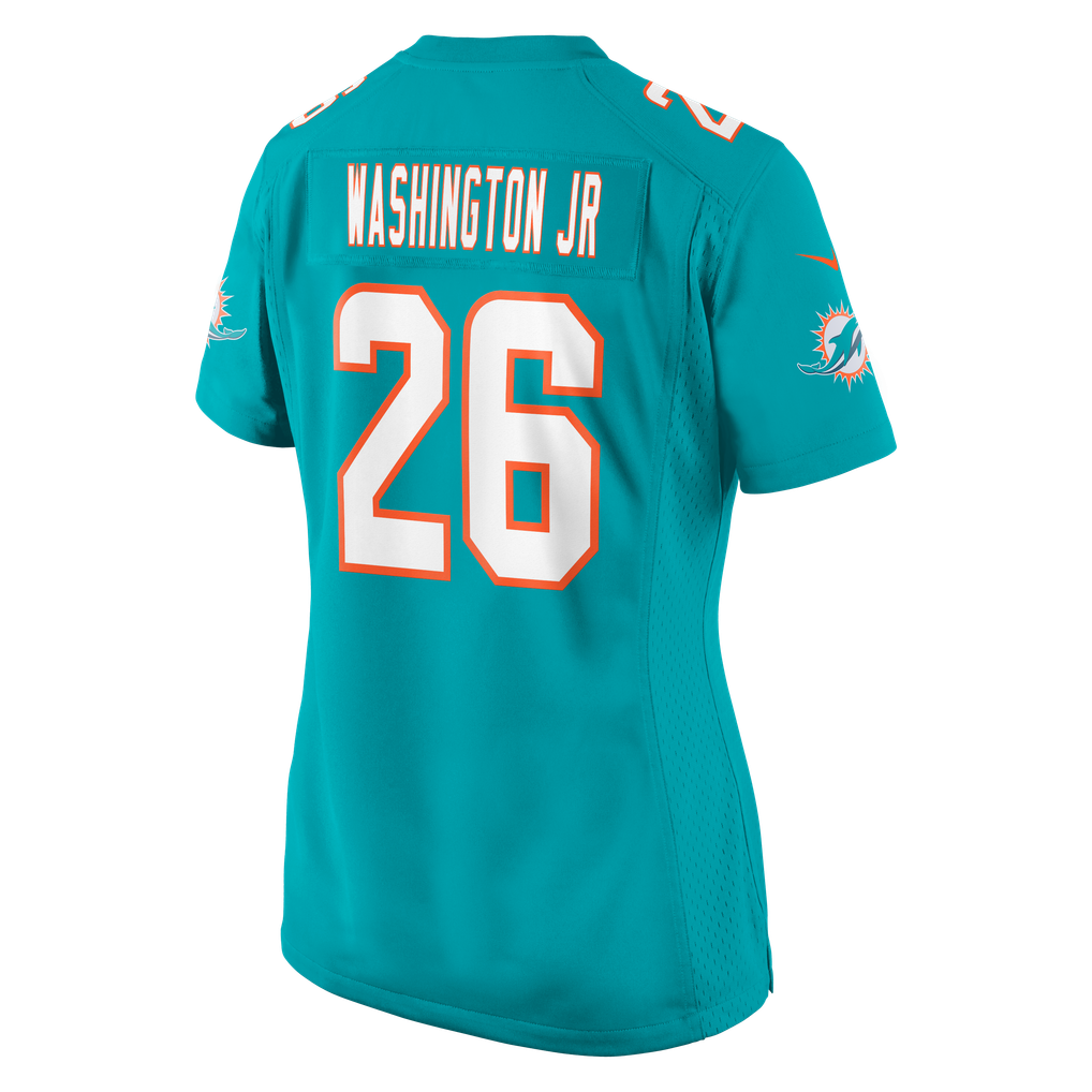 Women's Miami Dolphins Carlos Washington Jr. Aqua Team Game Jersey