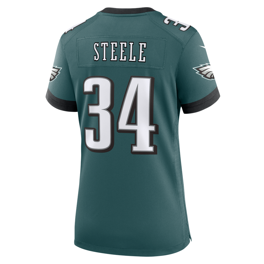 Women's Philadelphia Eagles Carson Steele Midnight Green Team Game Jersey