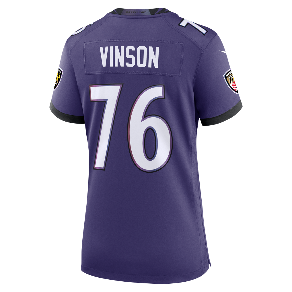 Women's Baltimore Ravens Carson Vinson Purple Team Game Jersey