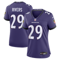Women's Baltimore Ravens Chandler Rivers Purple Team Game Jersey