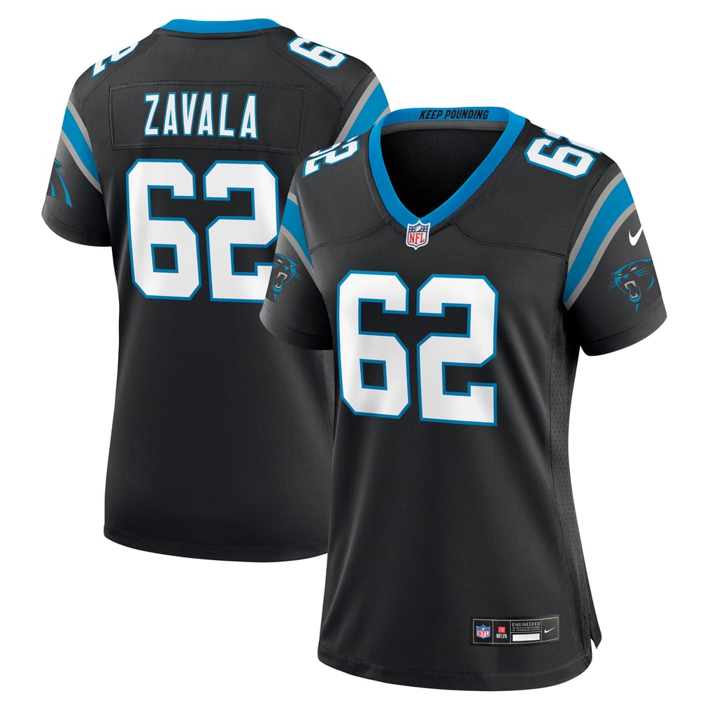Women's Carolina Panthers Chandler Zavala Black Game Jersey